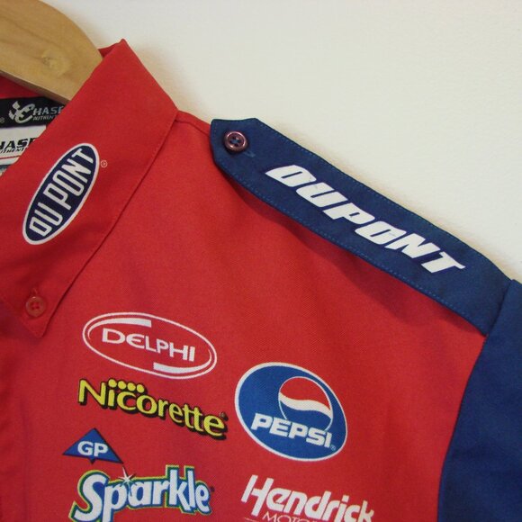 Jeff Gordon Nascar Chase Authentics Vintage Red Shirt Logos Size Medium Large - Picture 4 of 14